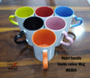 Inside colour mug heart handle MKB04