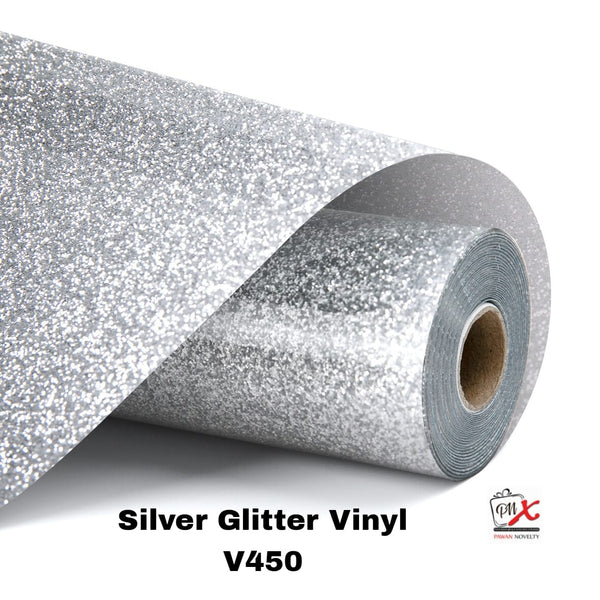 Silver glitter vinyl V450