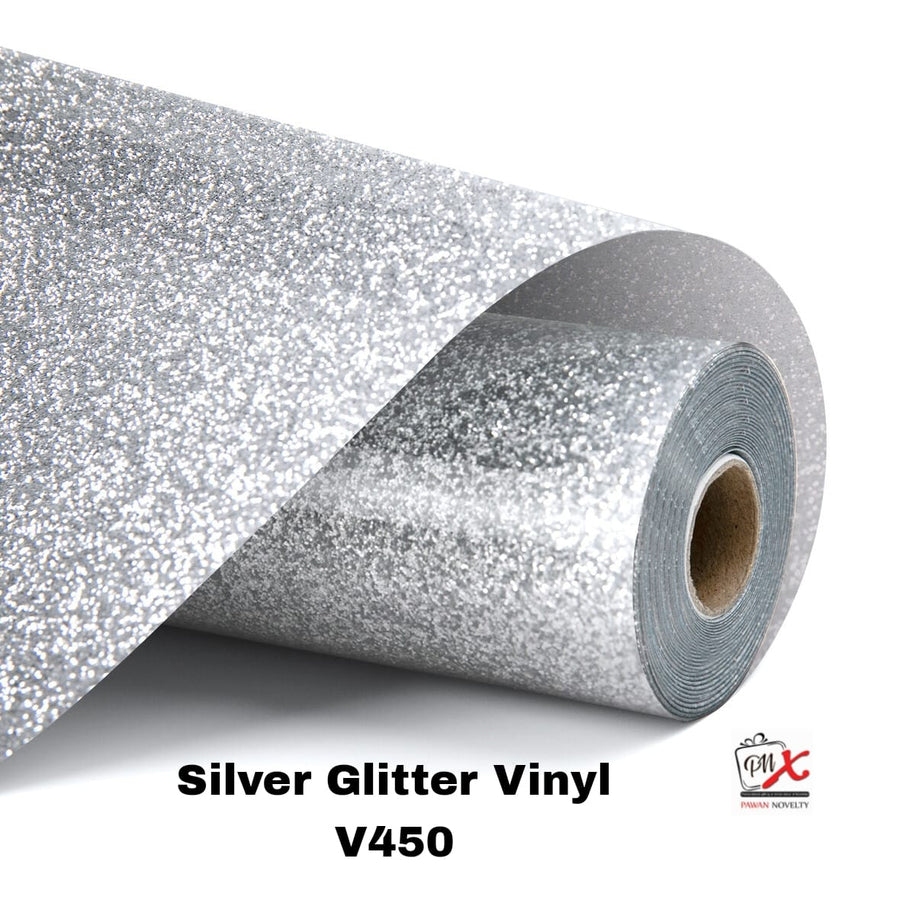 Silver glitter vinyl V450