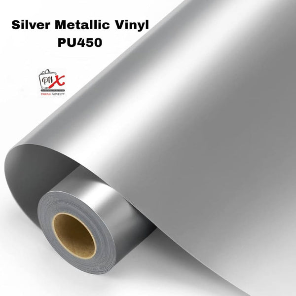 Silver metallic vinyl PU450