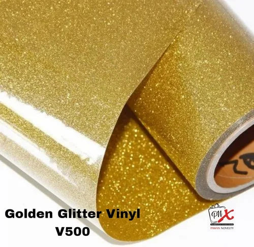 Golden glitter vinyl V500